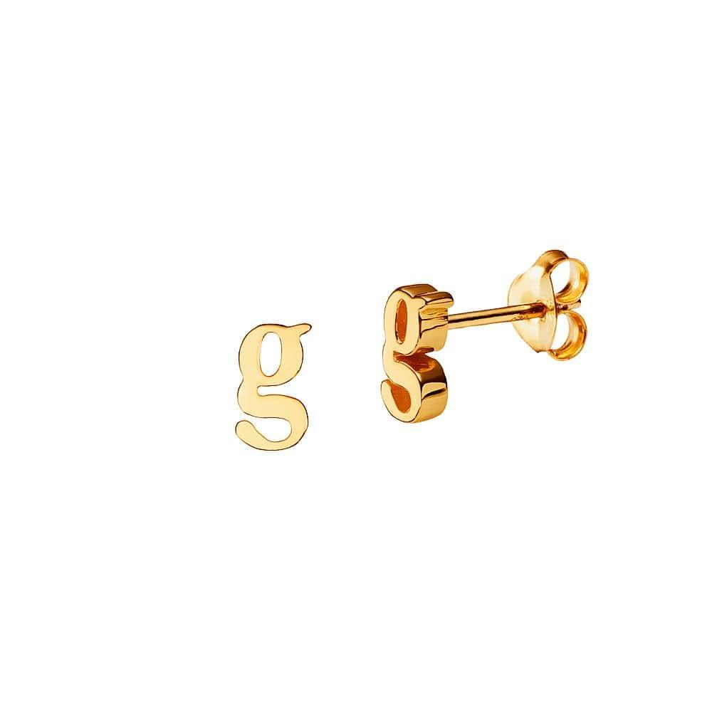 Gold Plated Stud Earring Letter G
