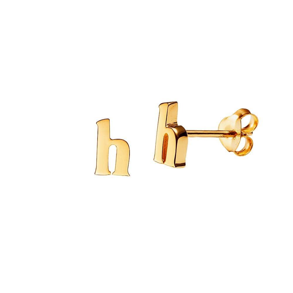 Gold Plated Stud Earring Letter H
