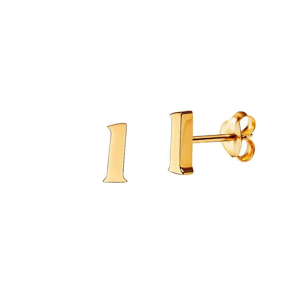 Gold Plated Stud Earring Letter L