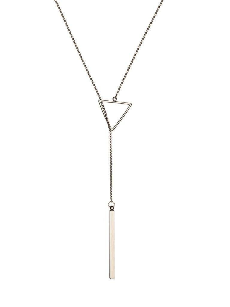 Rose Gold Plated Necklace with Triangle and Rod - Juulry.com
