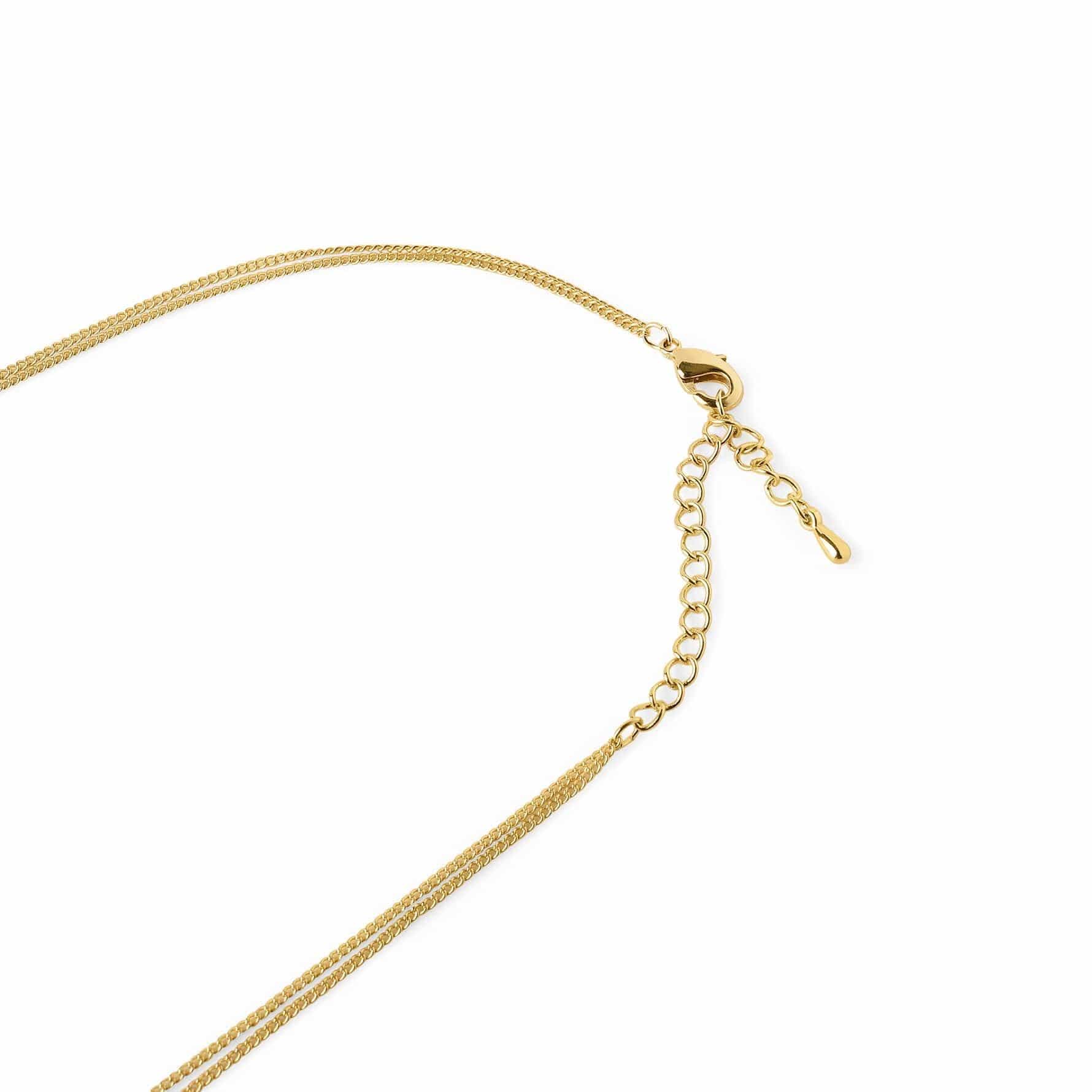 gold plated double necklace with circle and rod