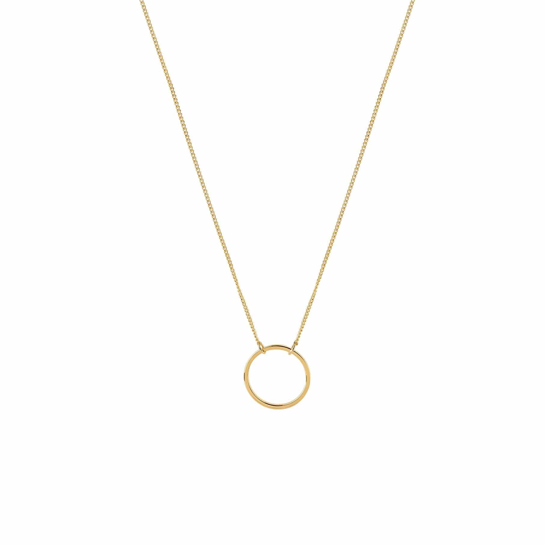 gold plated necklace with circle