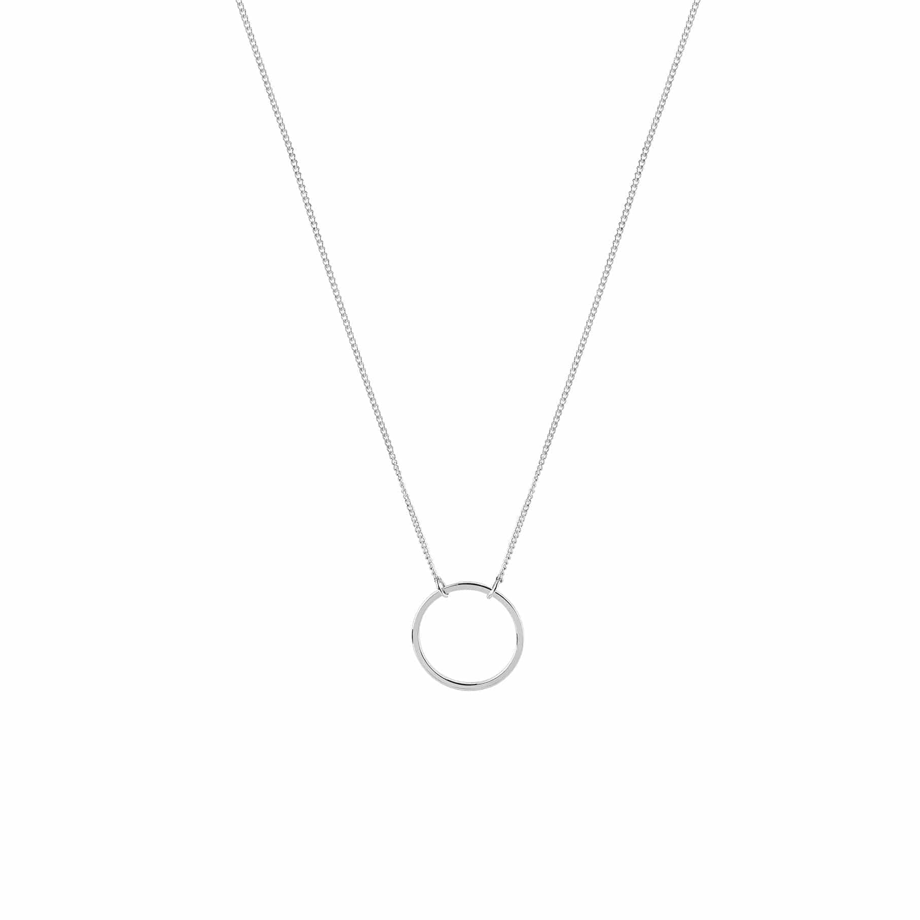 silver plated necklace with circle