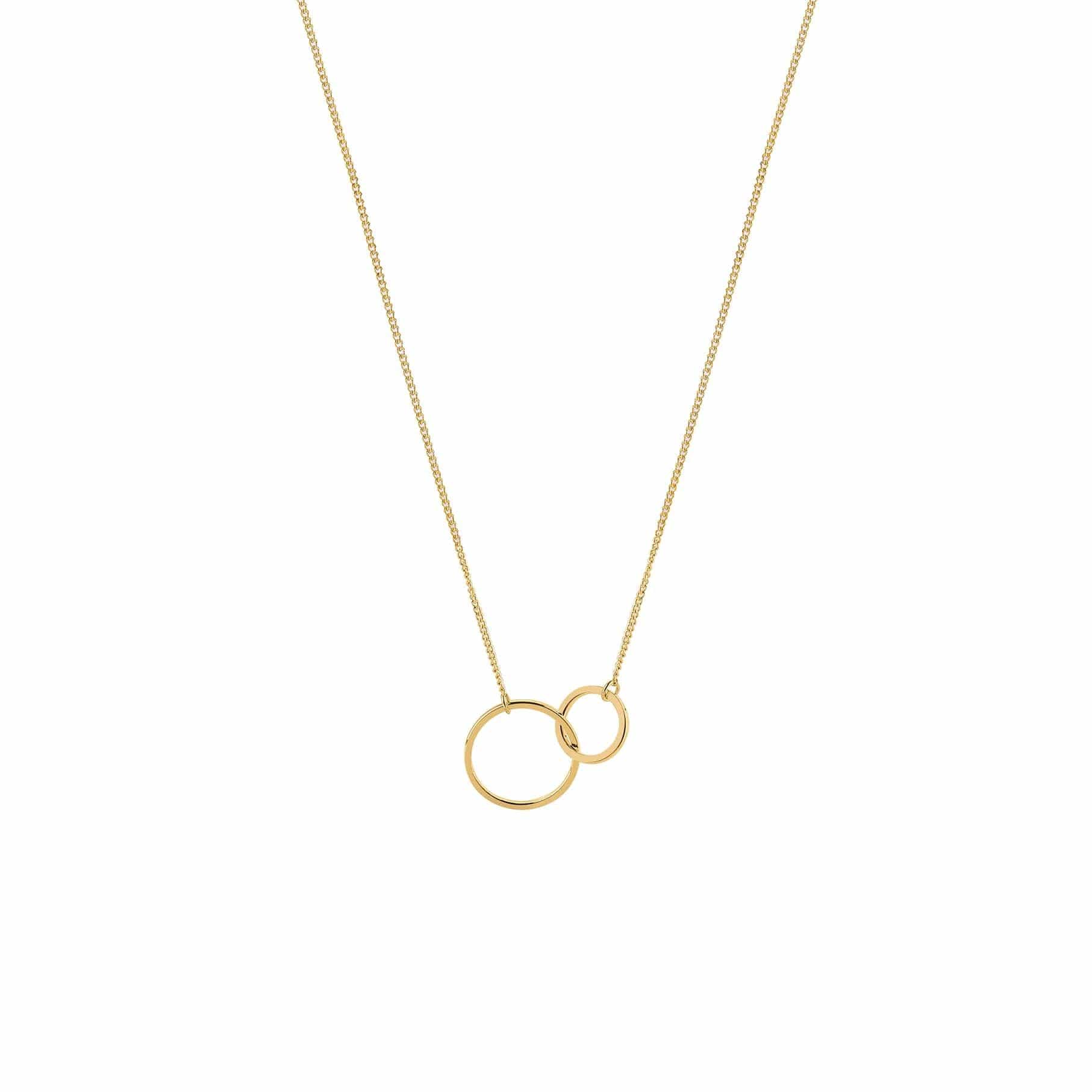 gold plated necklace with double circle