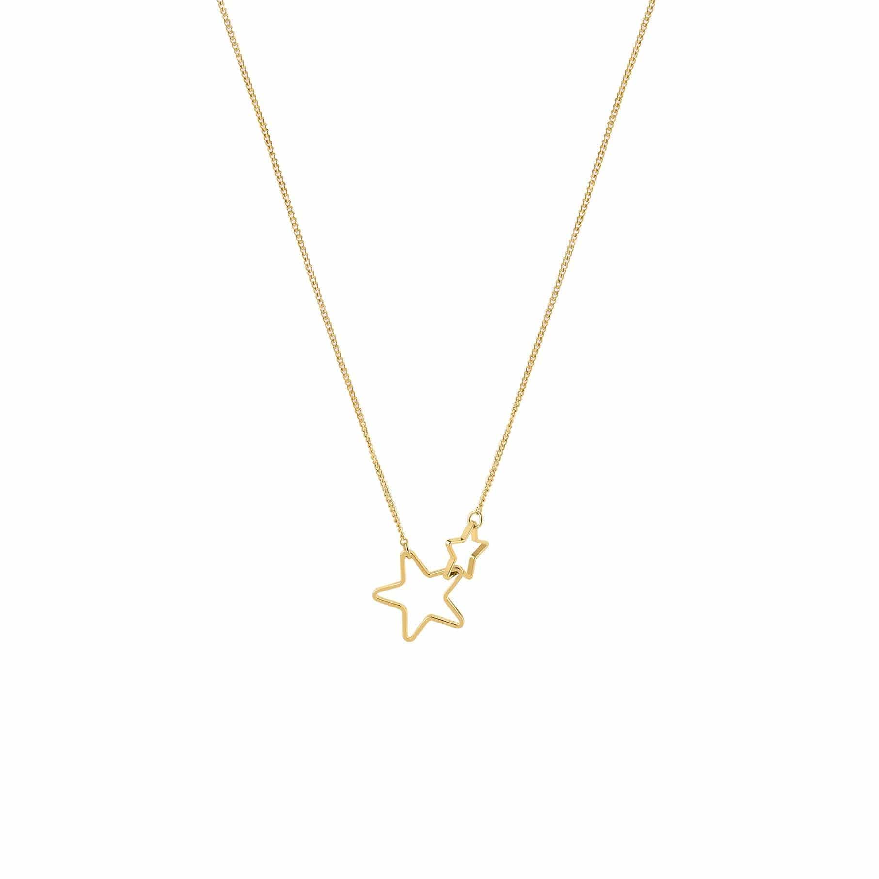 gold plated necklace with double star