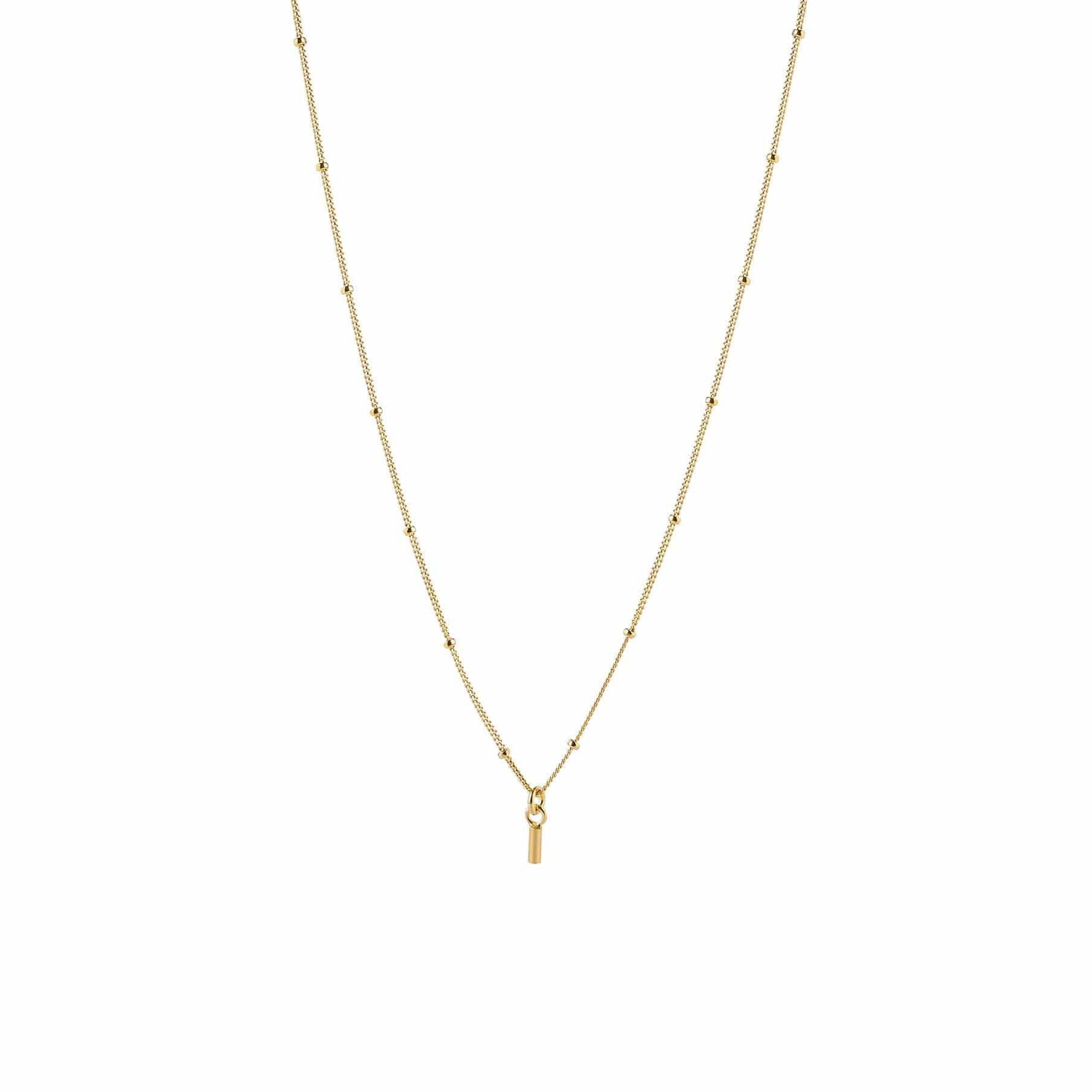 gold plated necklace with rod