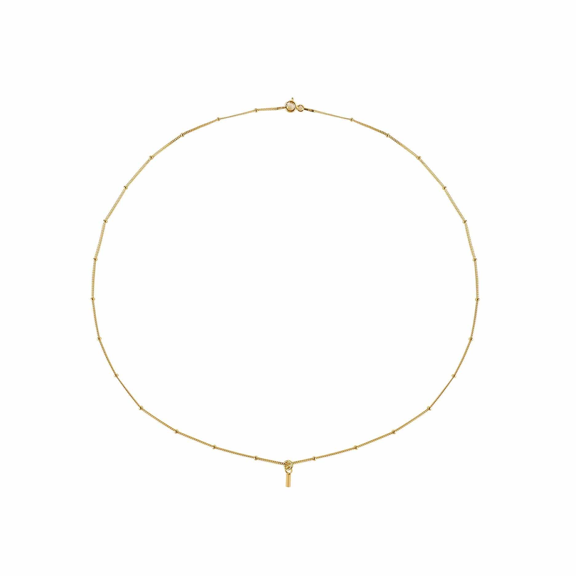 gold plated necklace with rod