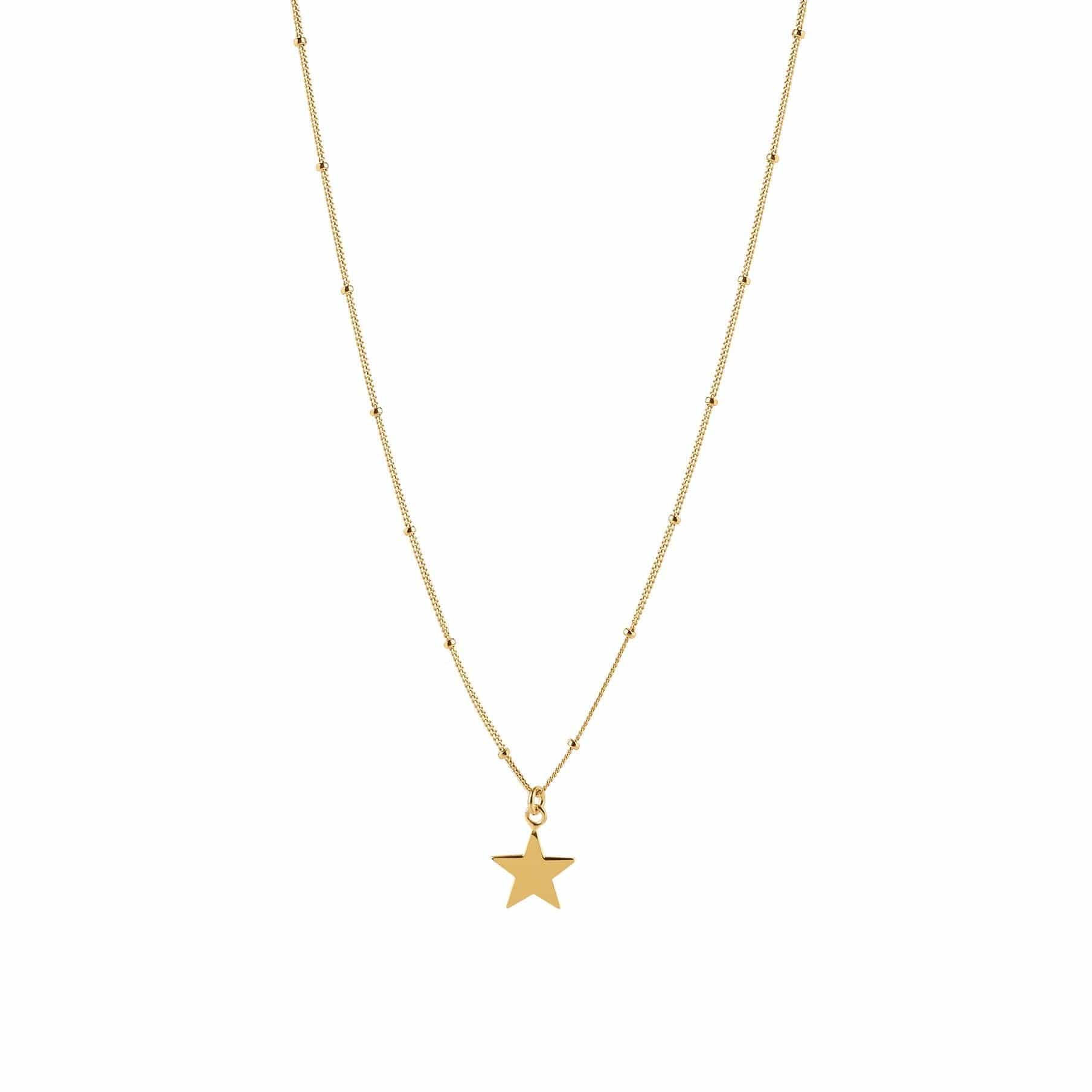 gold plated necklace with star