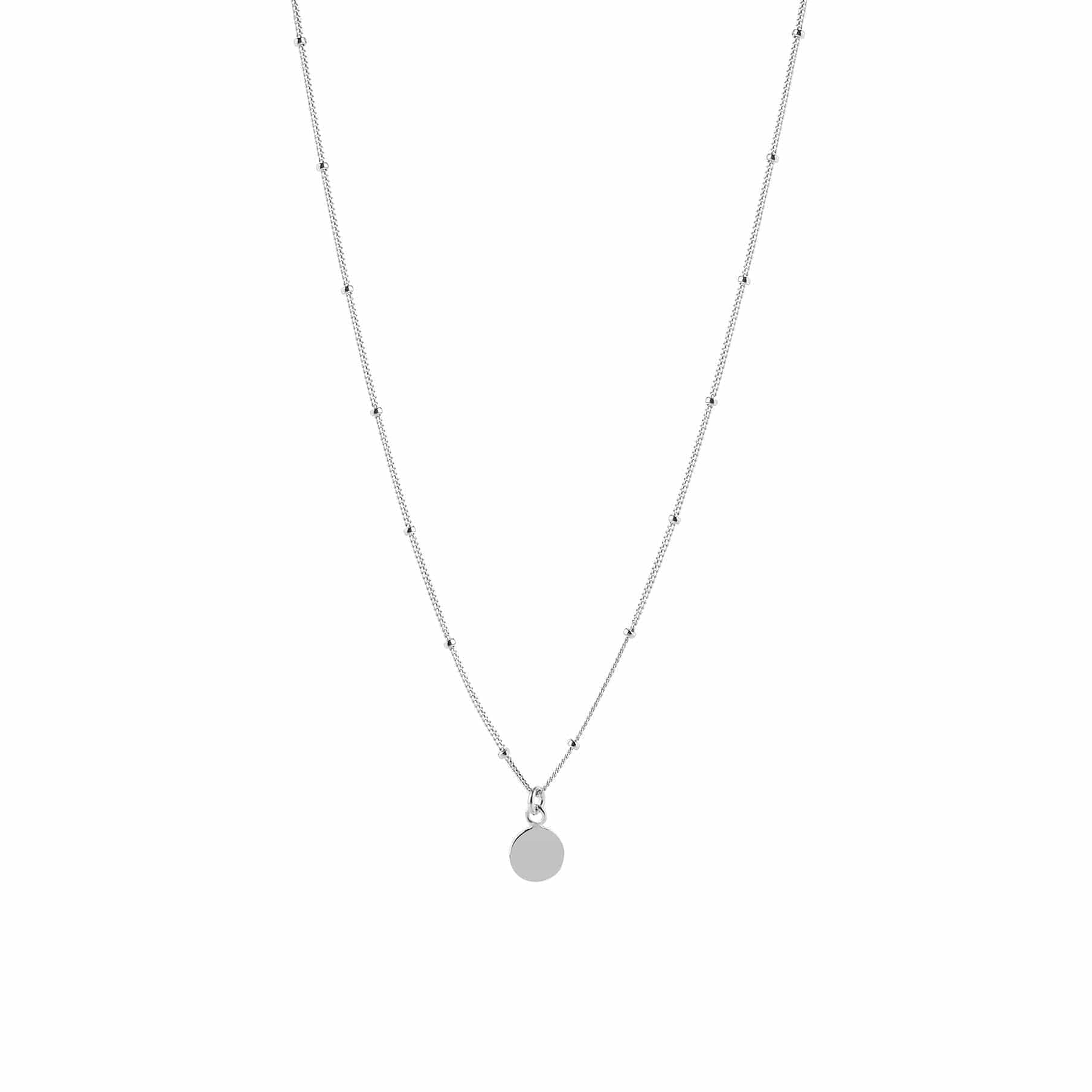 silver necklace with round