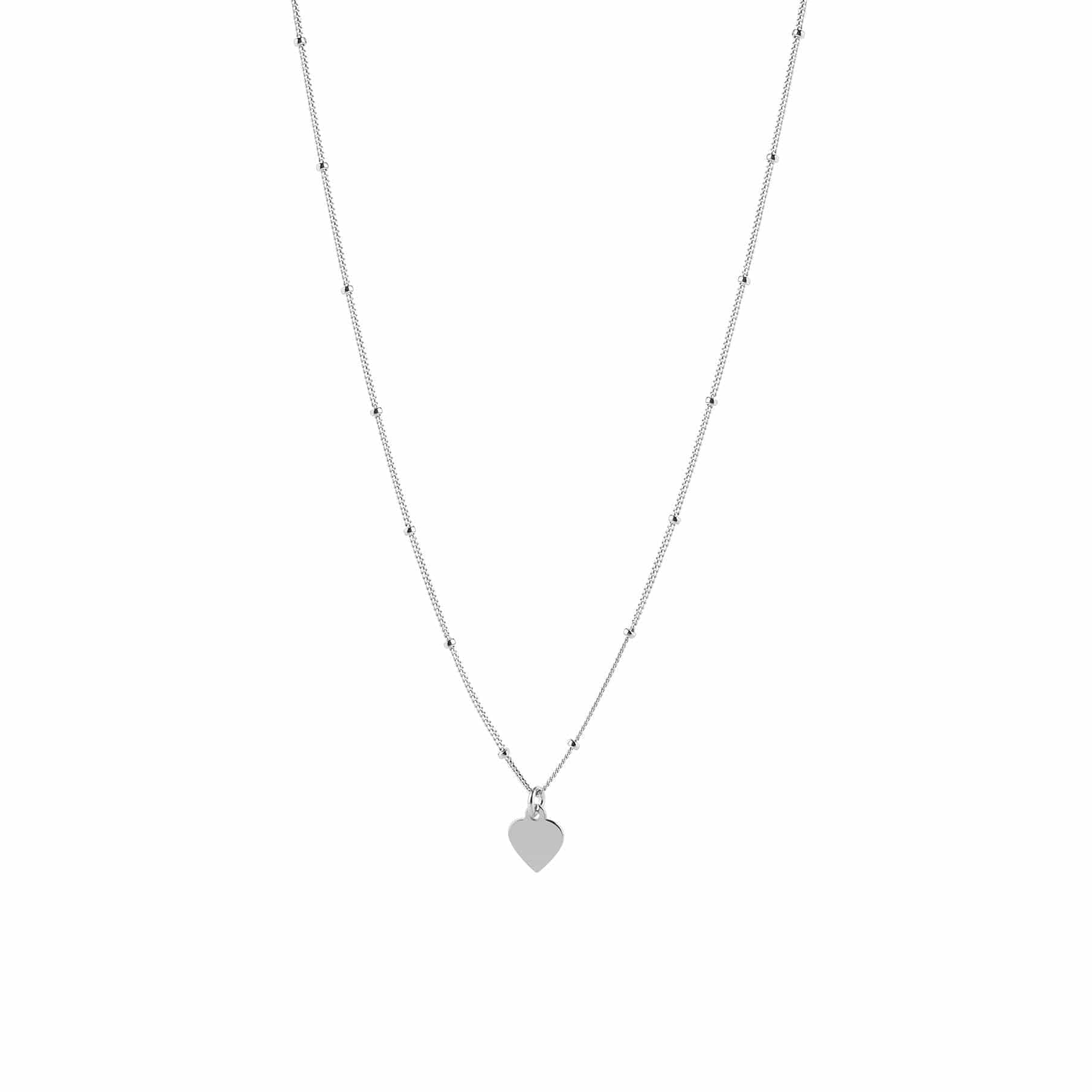 silver necklace with heart