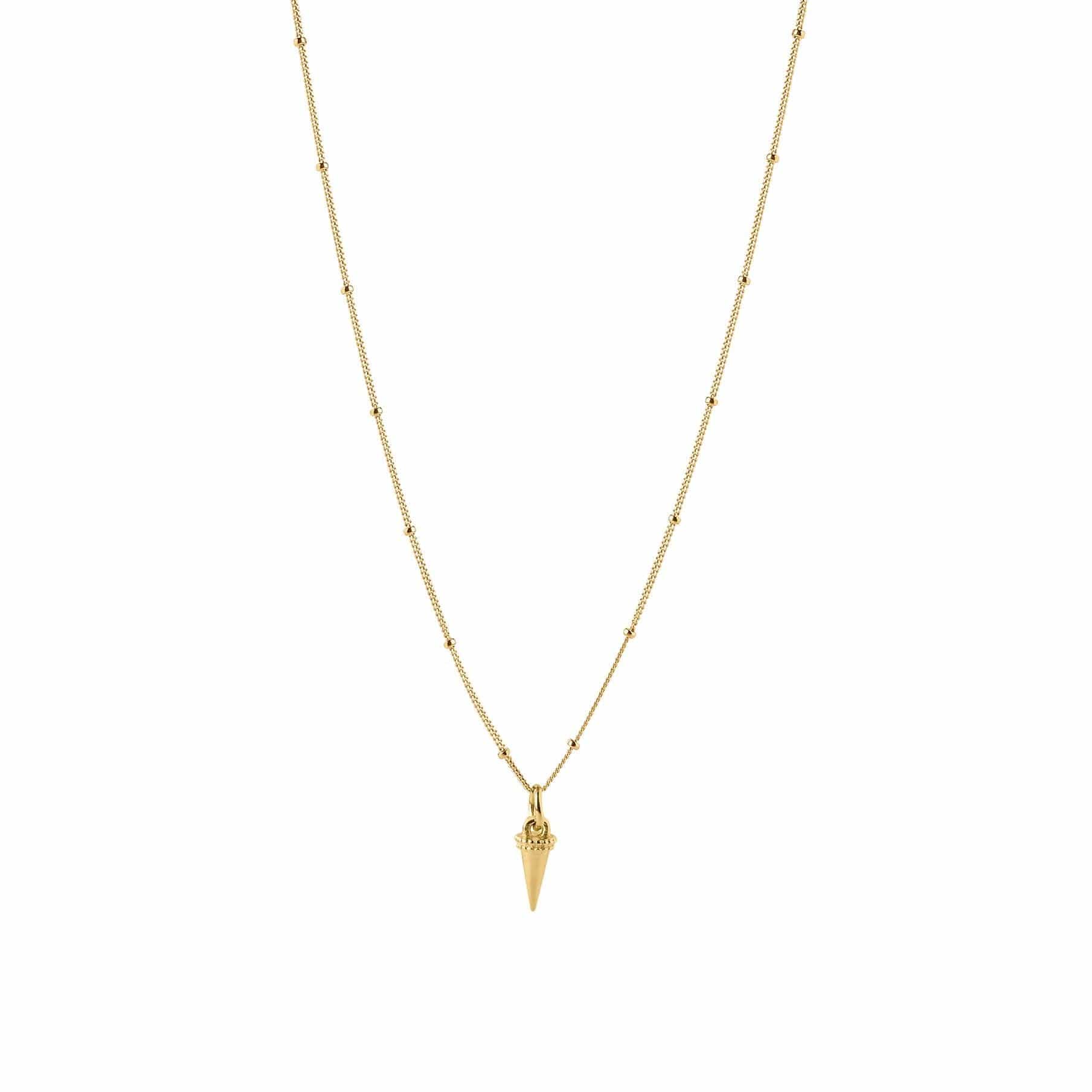 gold plated necklace with horn pendant
