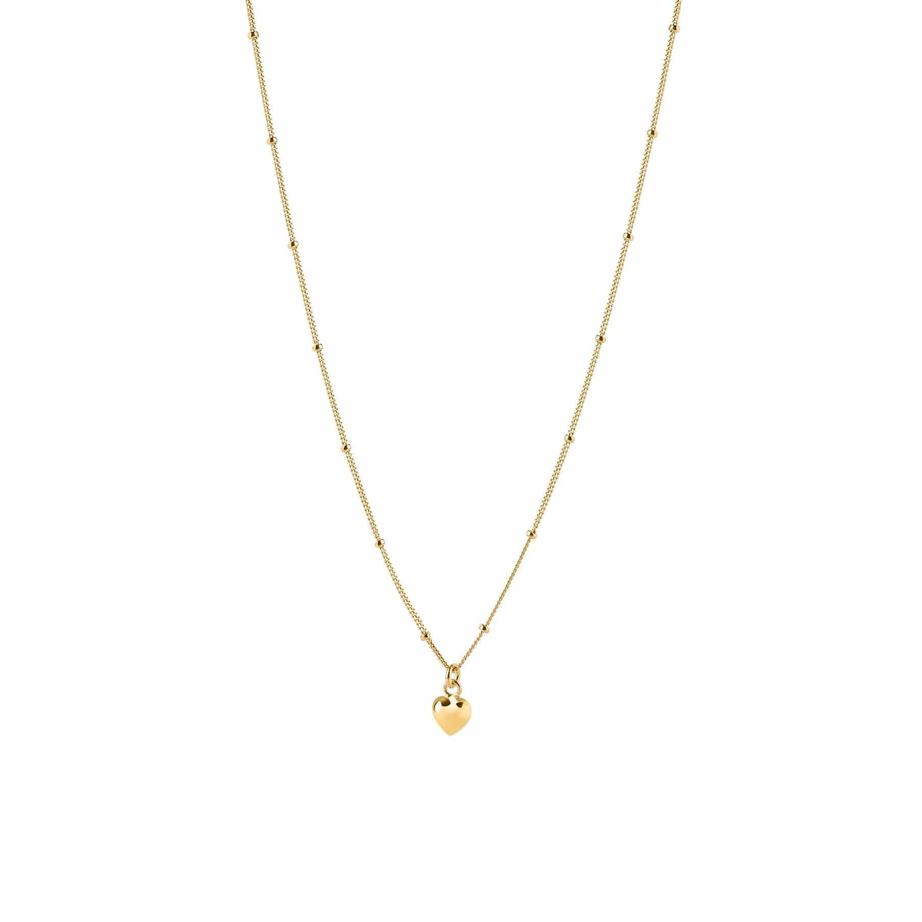 gold plated necklace with convex heart