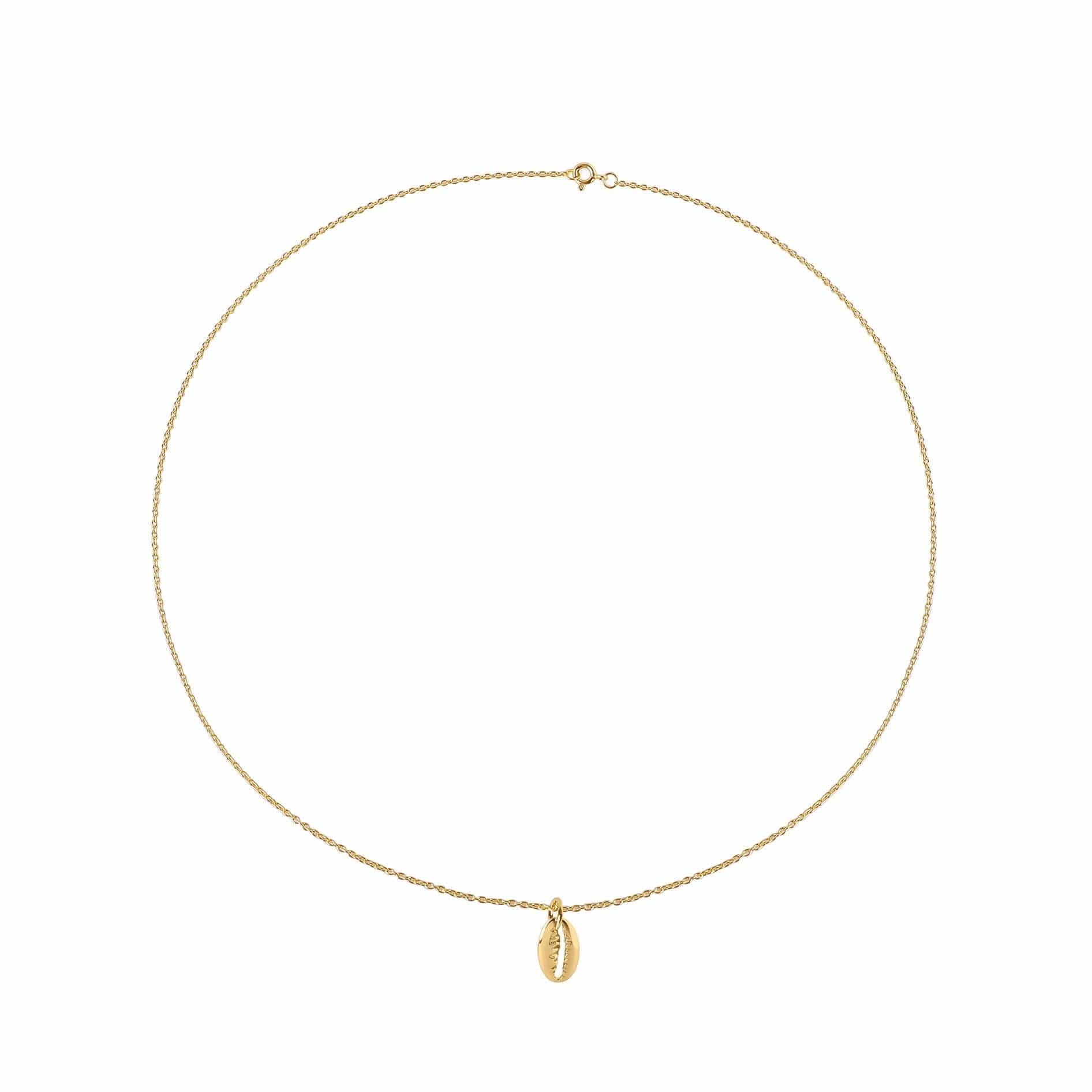 gold plated necklace with clam
