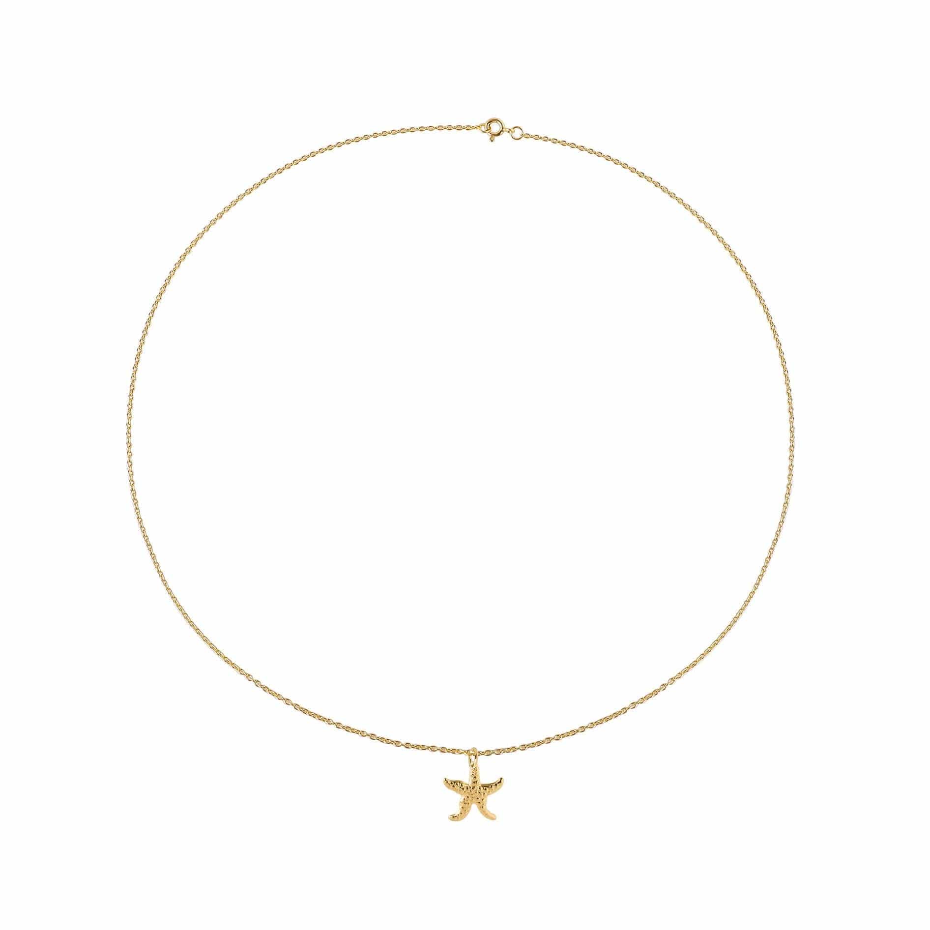 gold plated necklace with starfish