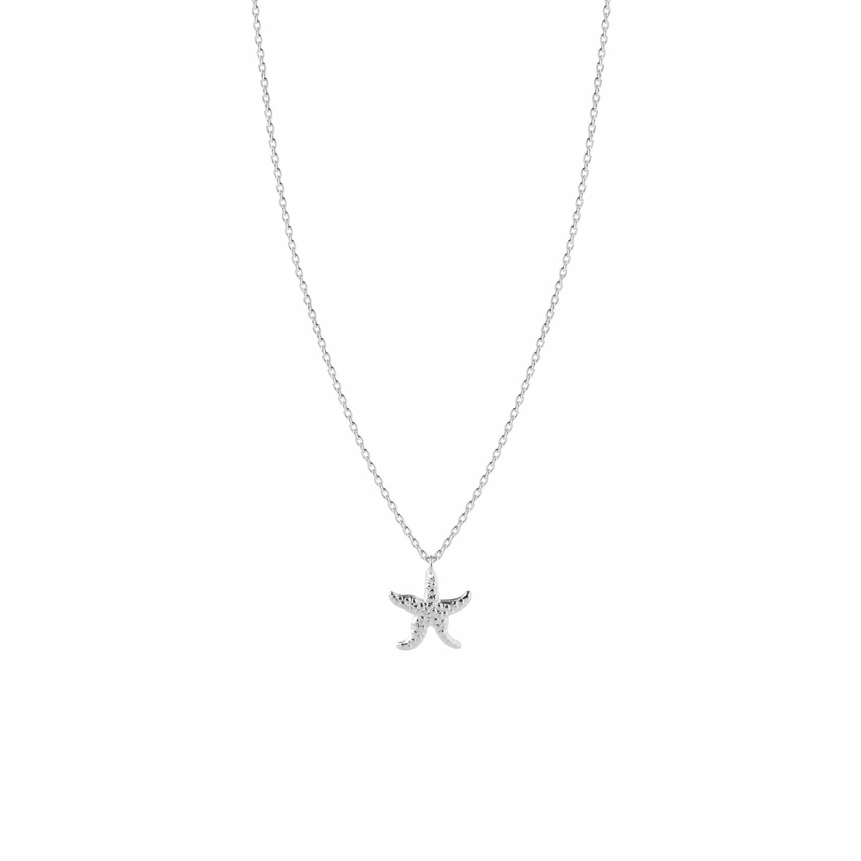 silver necklace with starfish