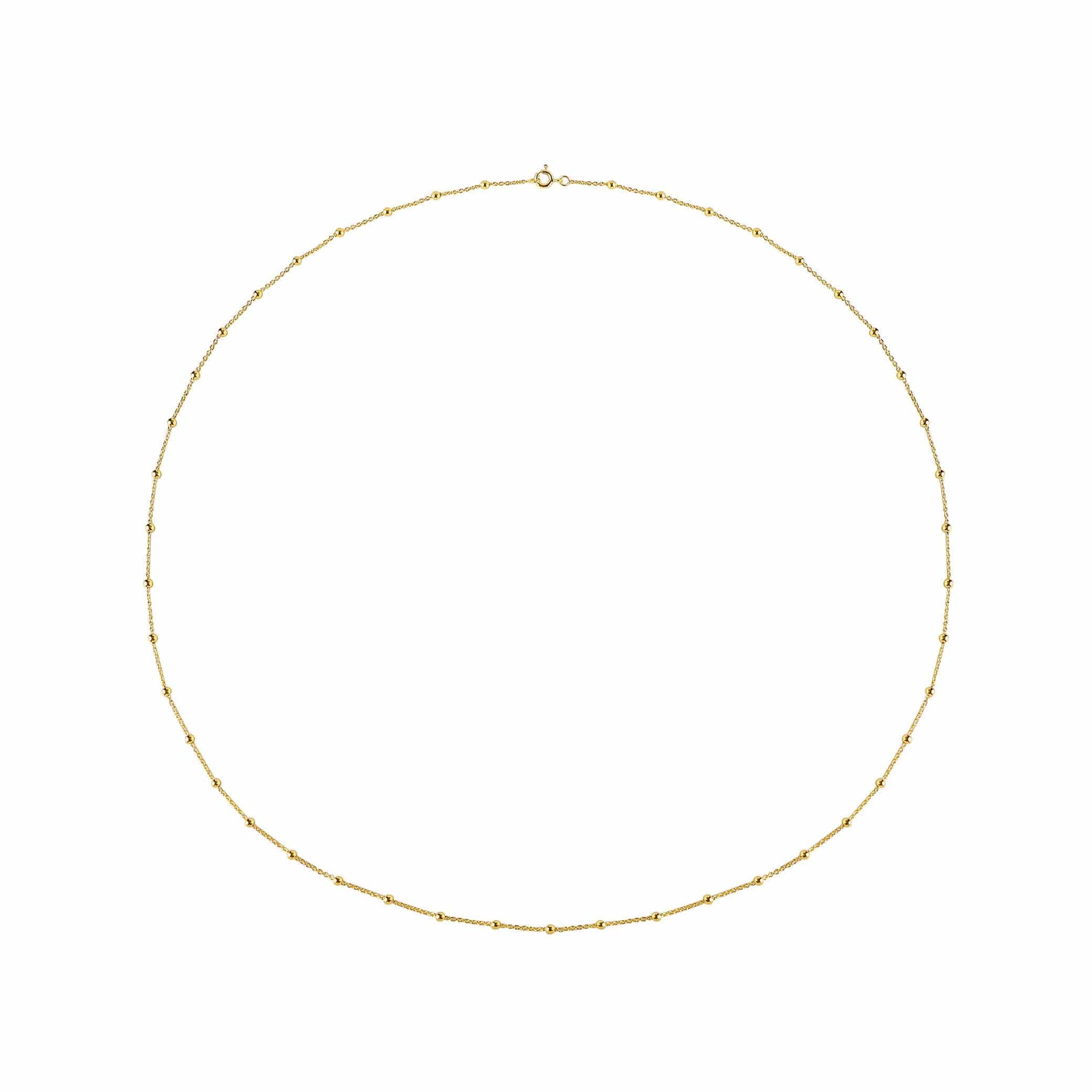 long gold plated necklace with balls 72cm