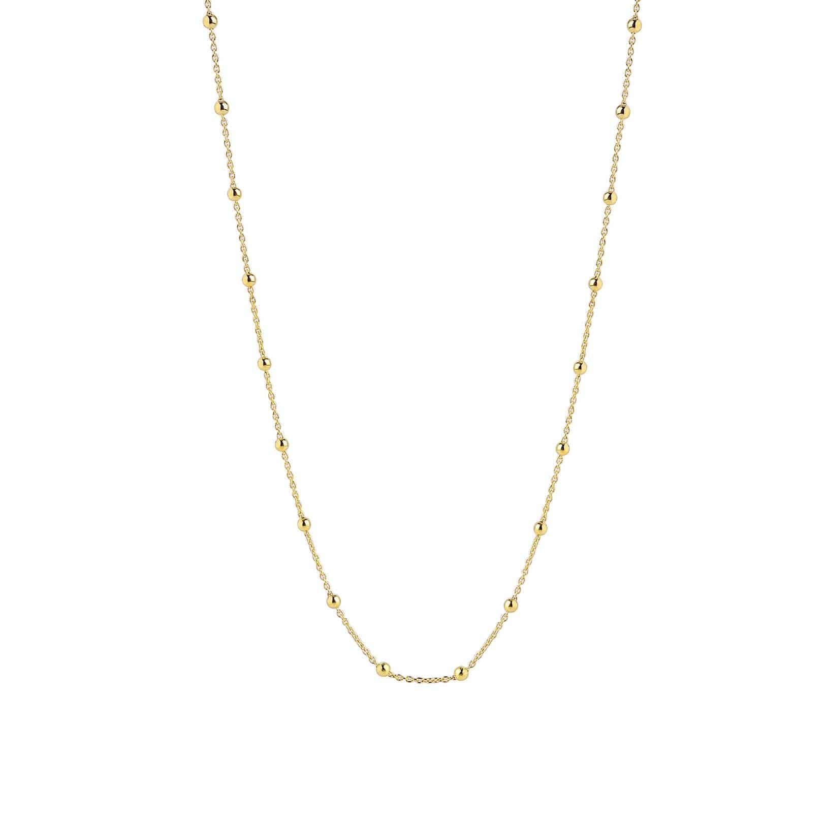 long gold plated necklace with balls 72cm