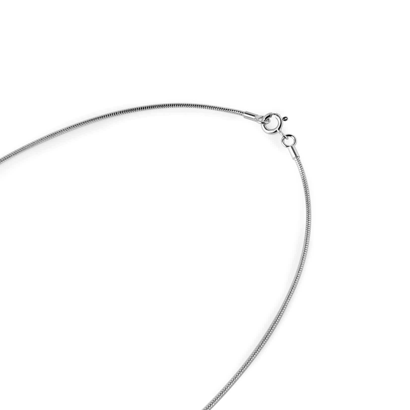 silver necklace round link