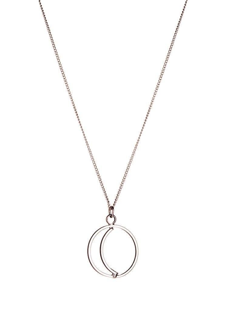 Silver plated necklace with open moon