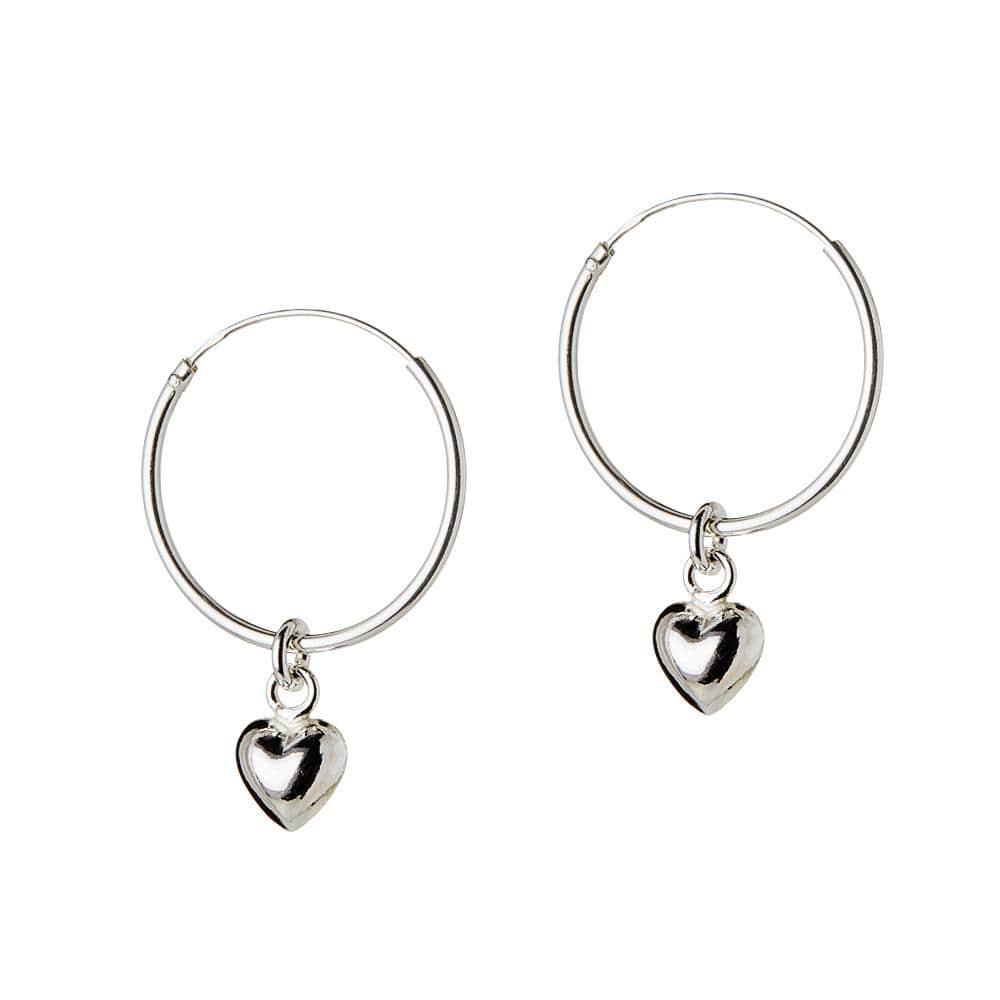 Silver hoop with convex heart 18MM