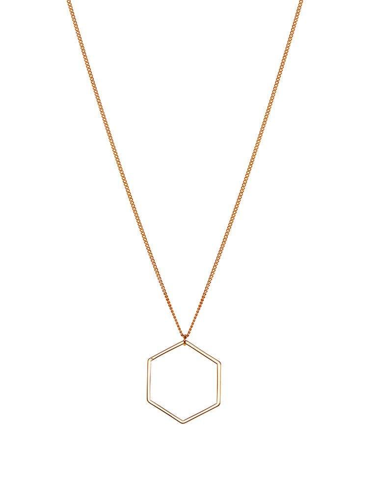 Gold Plated Necklace with Hexagon