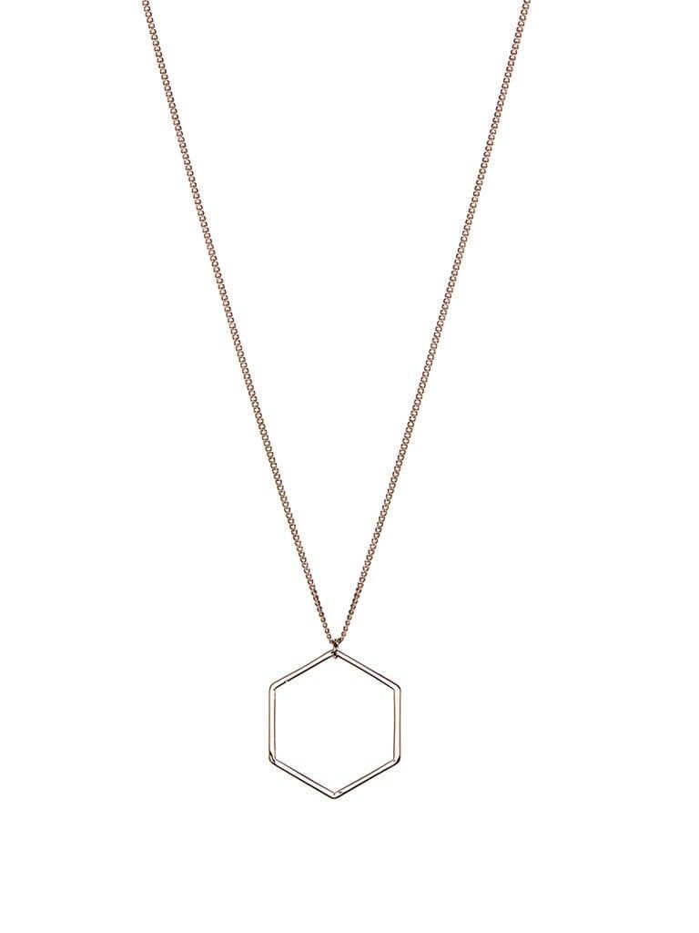 Silver Plated Necklace with Hexagon