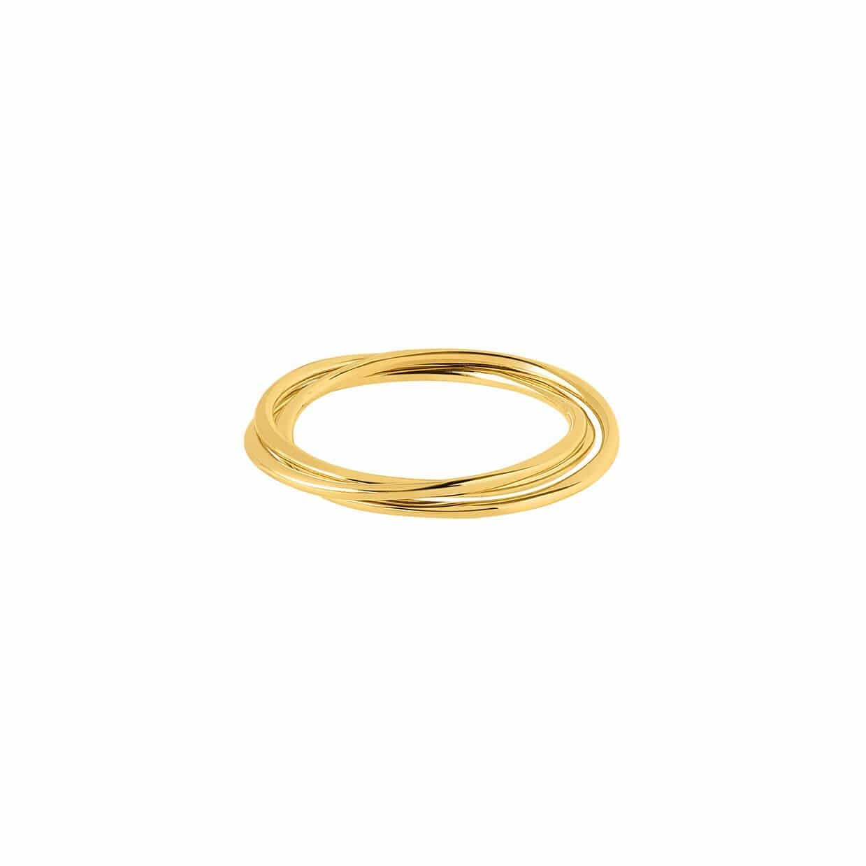 gold plated set of three rings