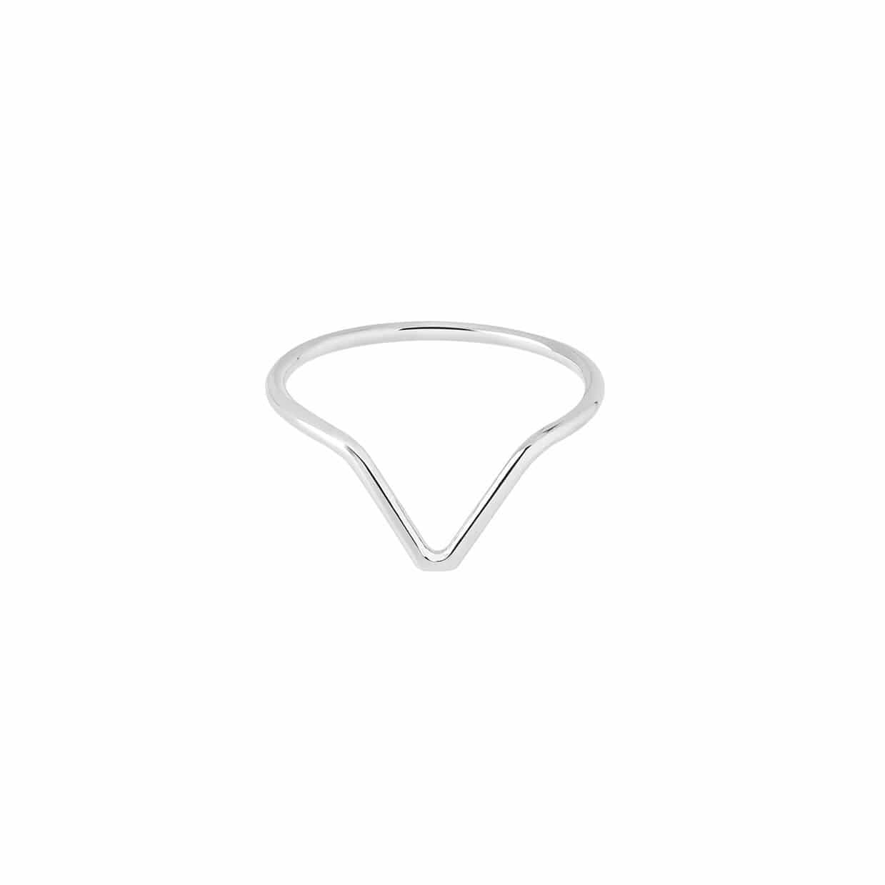 silver v shaped ring