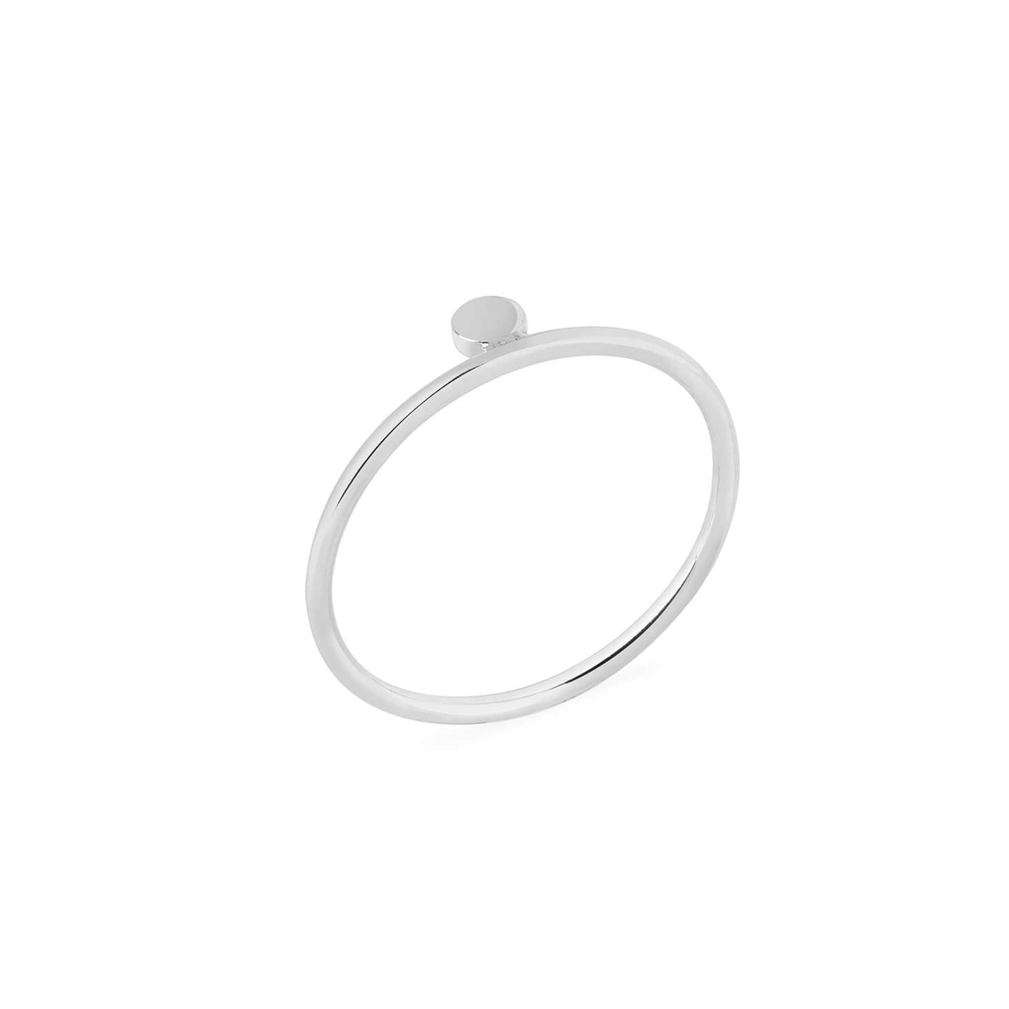 silver floating round ring