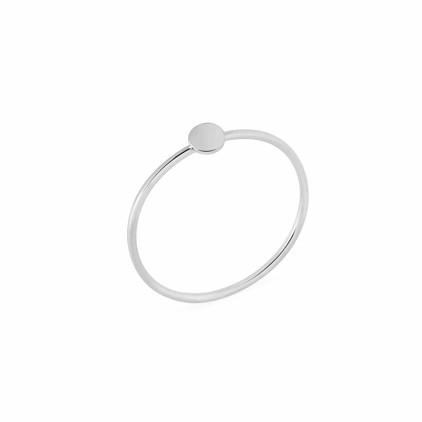 silver ring with small circle