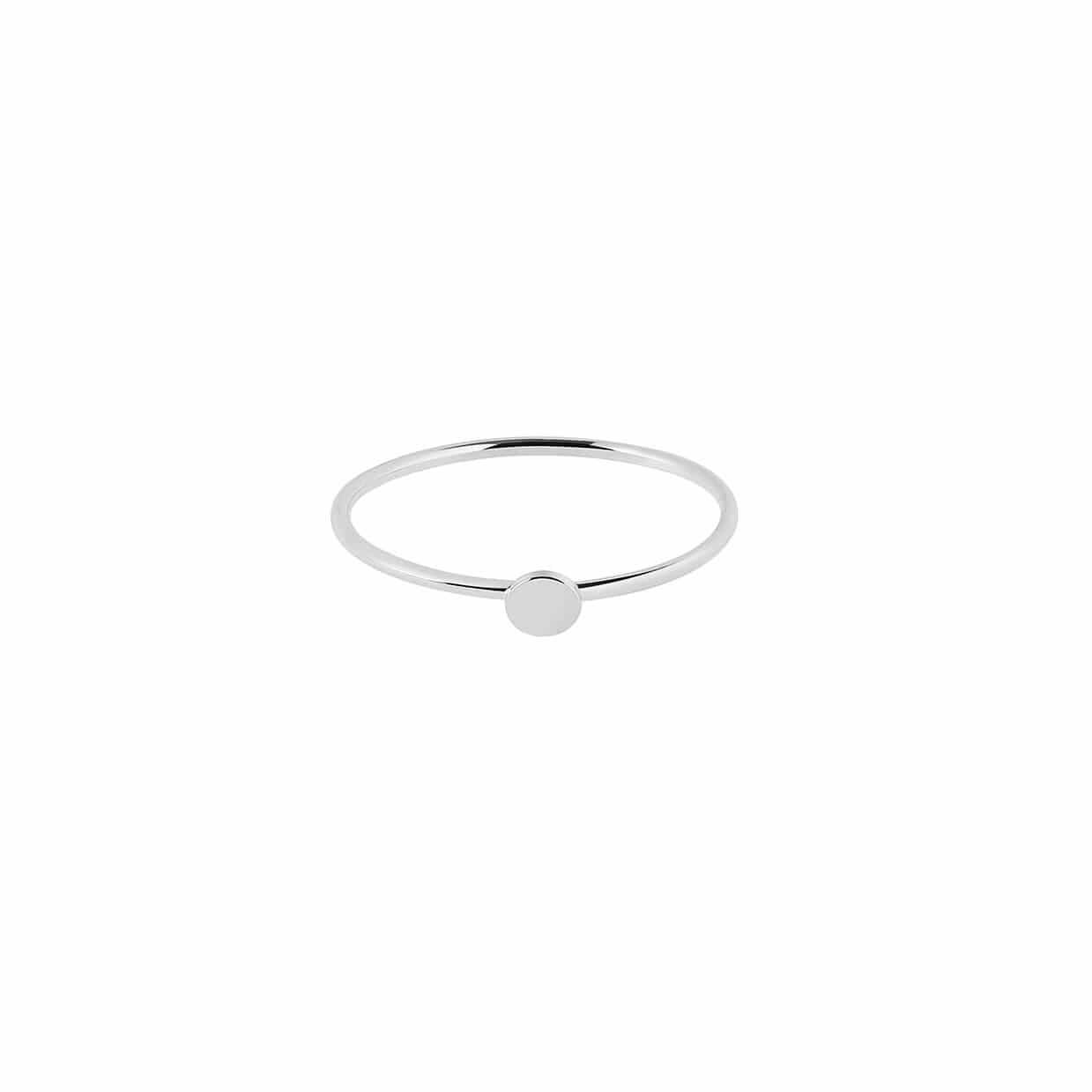 silver ring with small circle