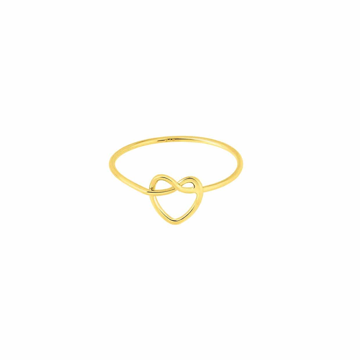 gold plated braided heart ring