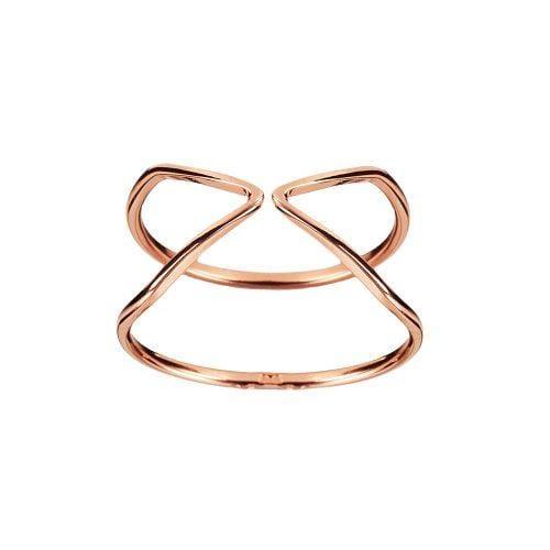 Rose Gold Plated Double Triangle Ring