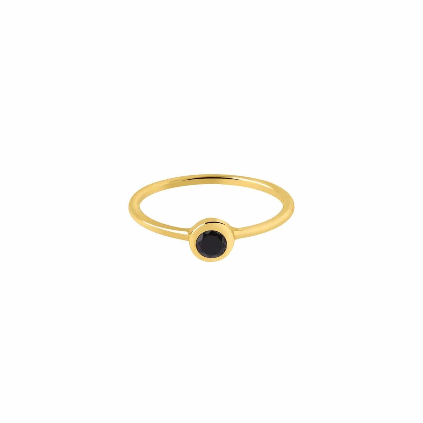 gold plated ring with black onyx