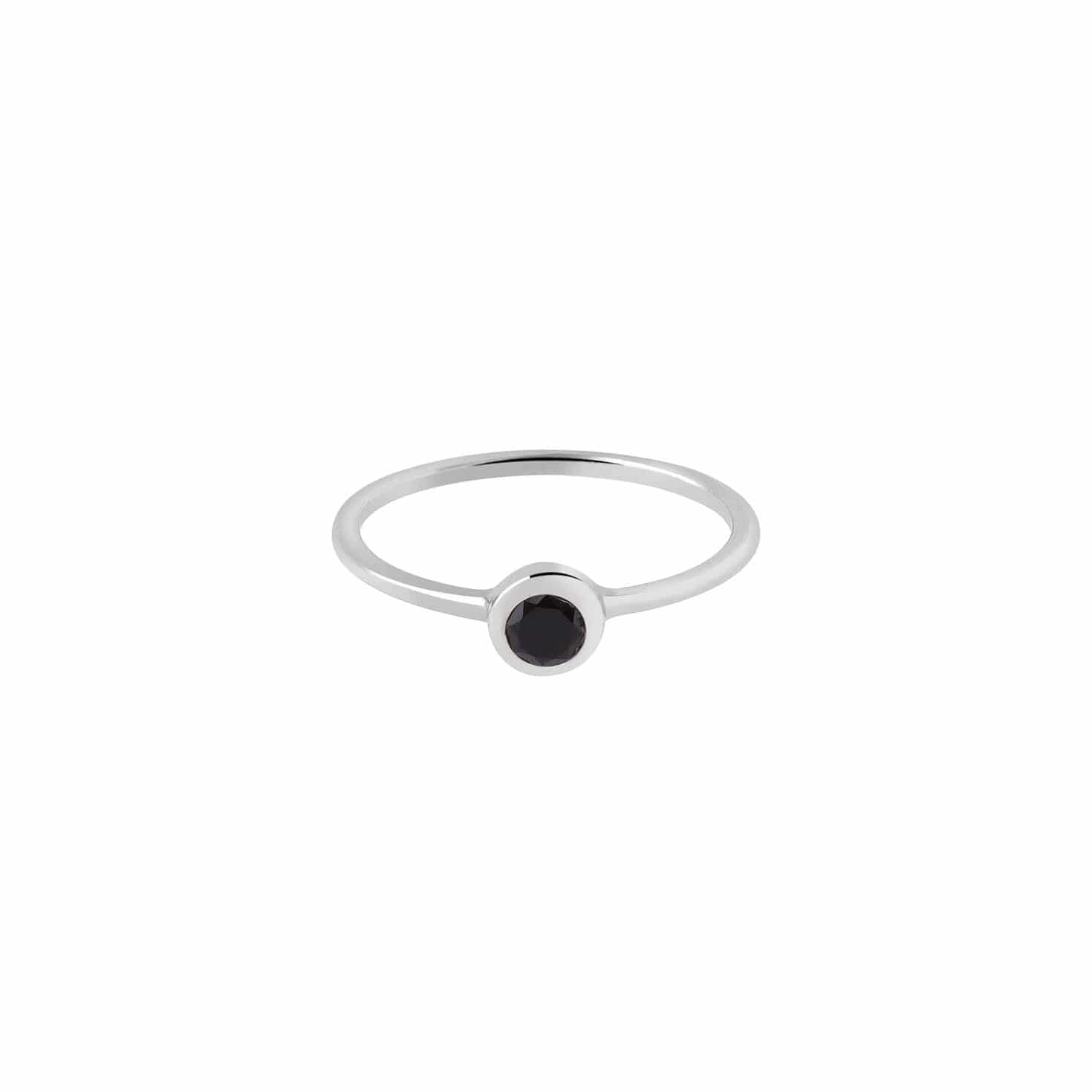 silver ring with black onyx