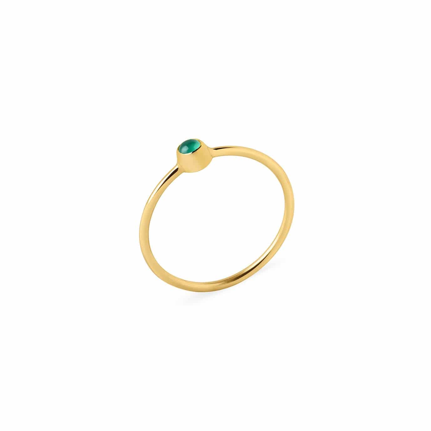 gold plated ring with green onyx