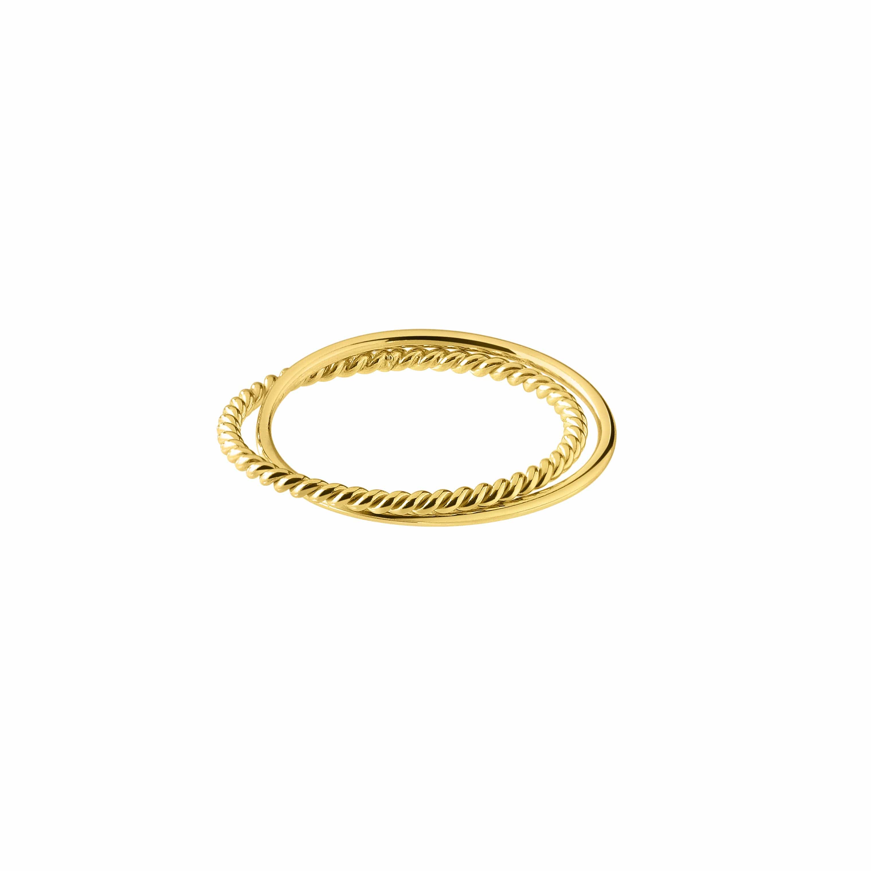 gold plated silver mix double ring