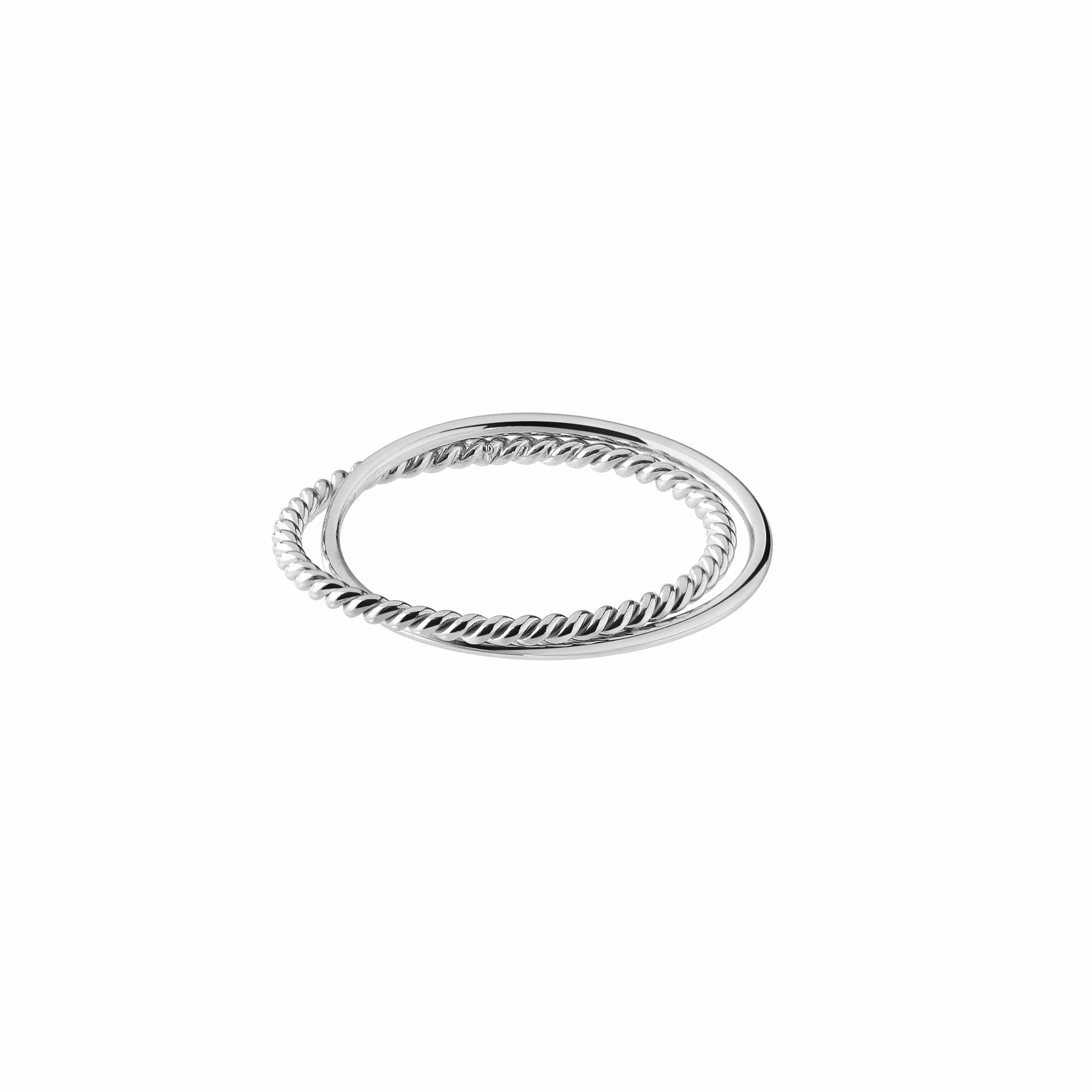 925 silver mix double ring
