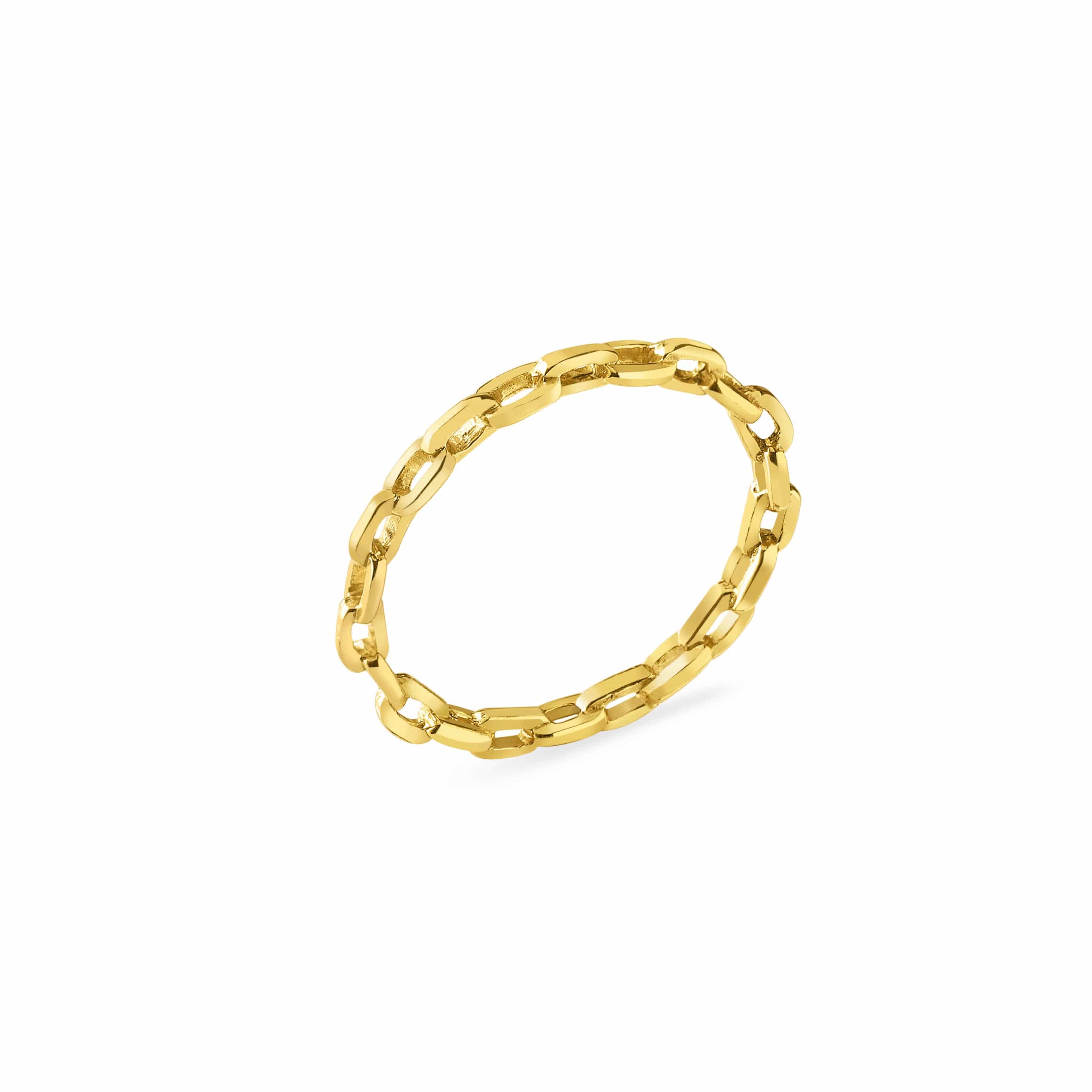Gold Plated Silver Chain Ring