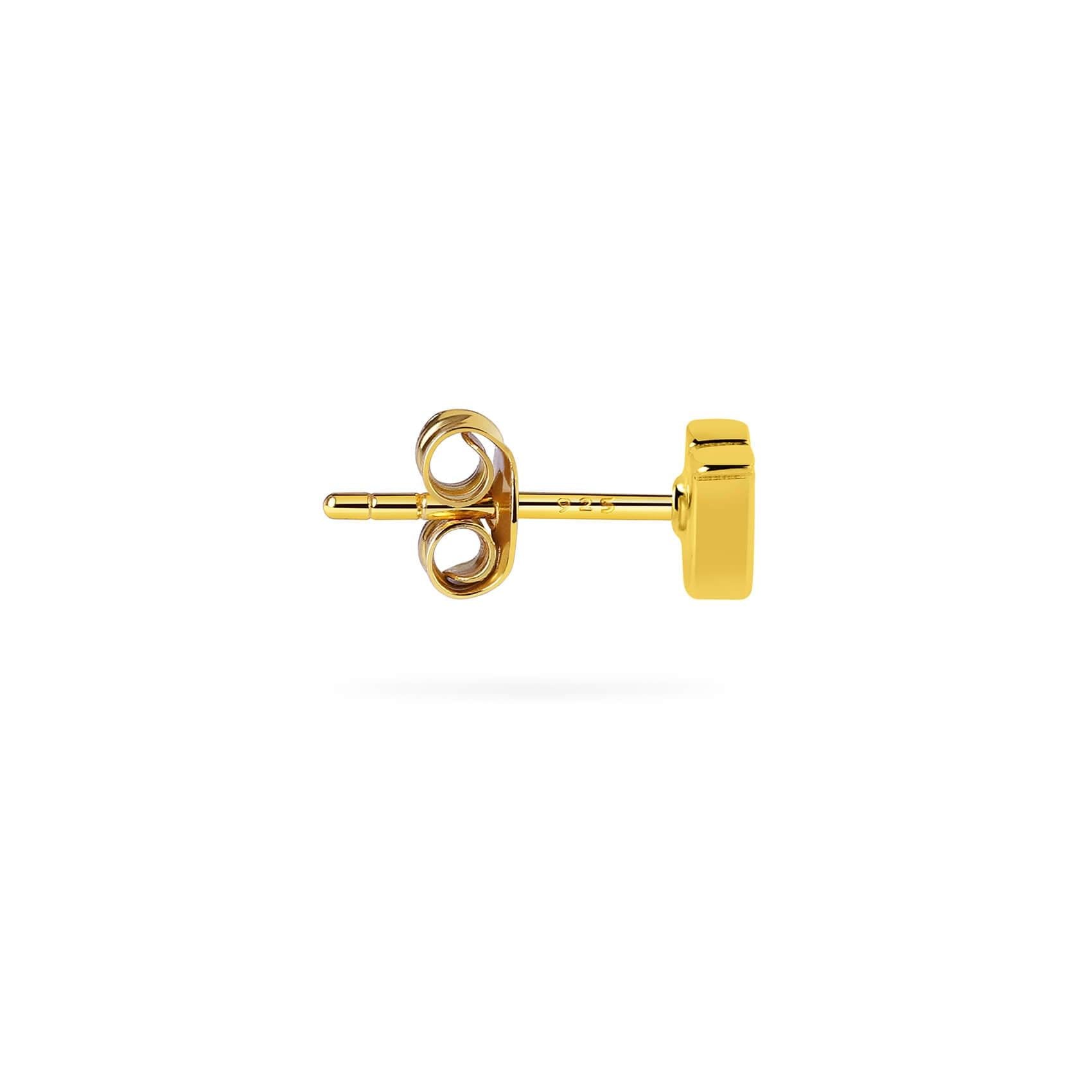 Gold Plated Stud Earring Letter U