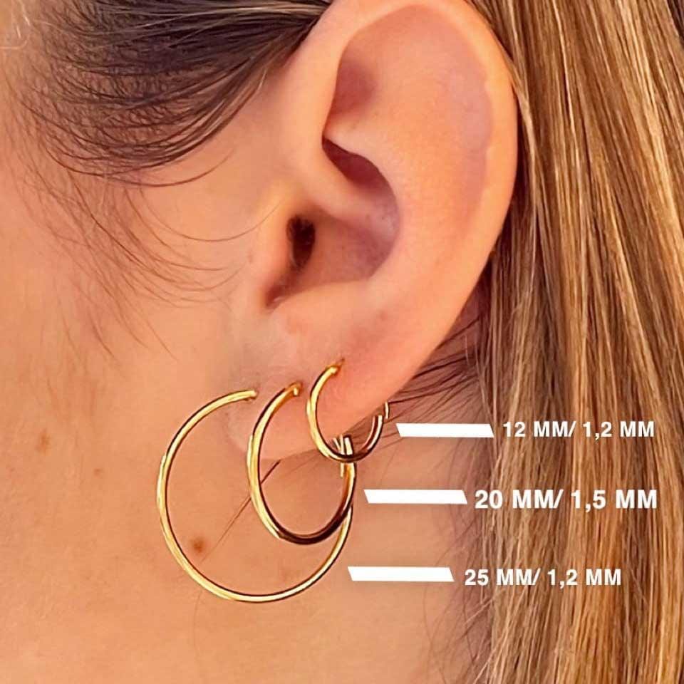 Gold Plated Hoop Earrings 12 MM - Juulry.com