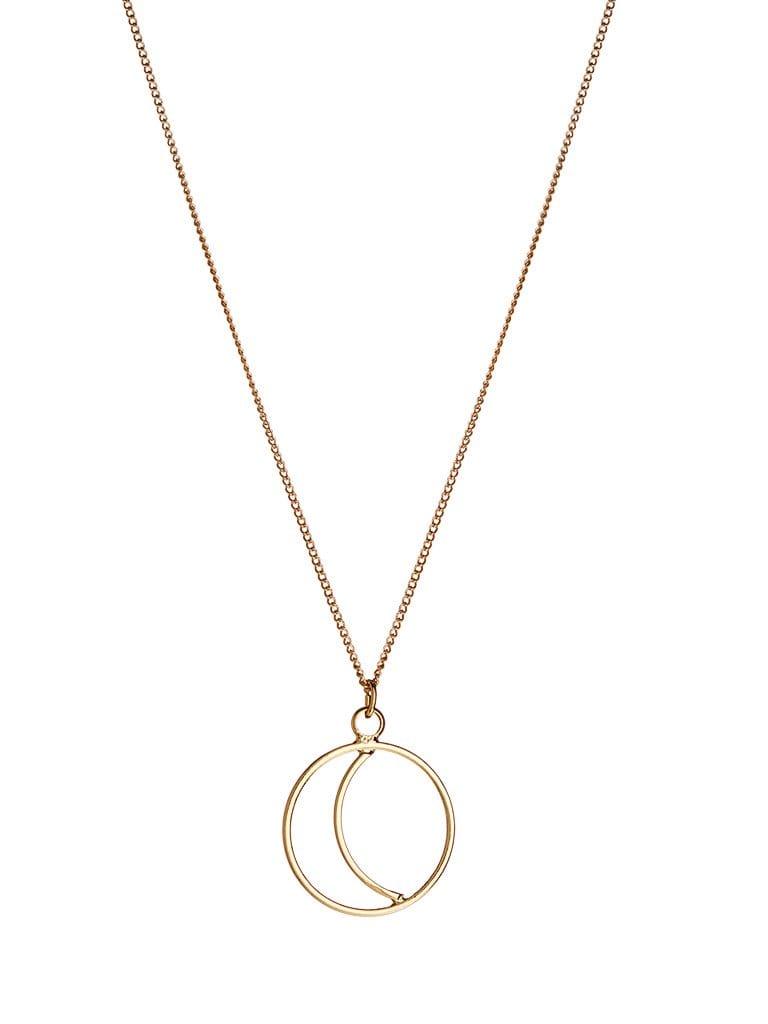 Gold Plated Necklace with Half-Moon