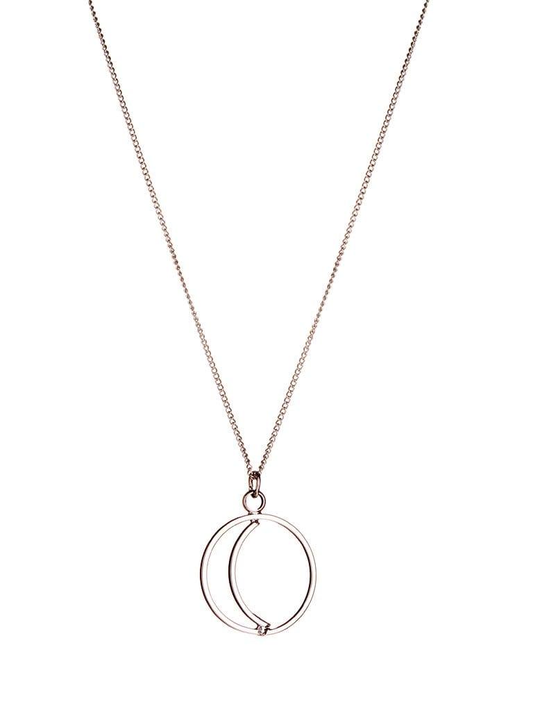 Silver Plated Necklace with Half-Moon