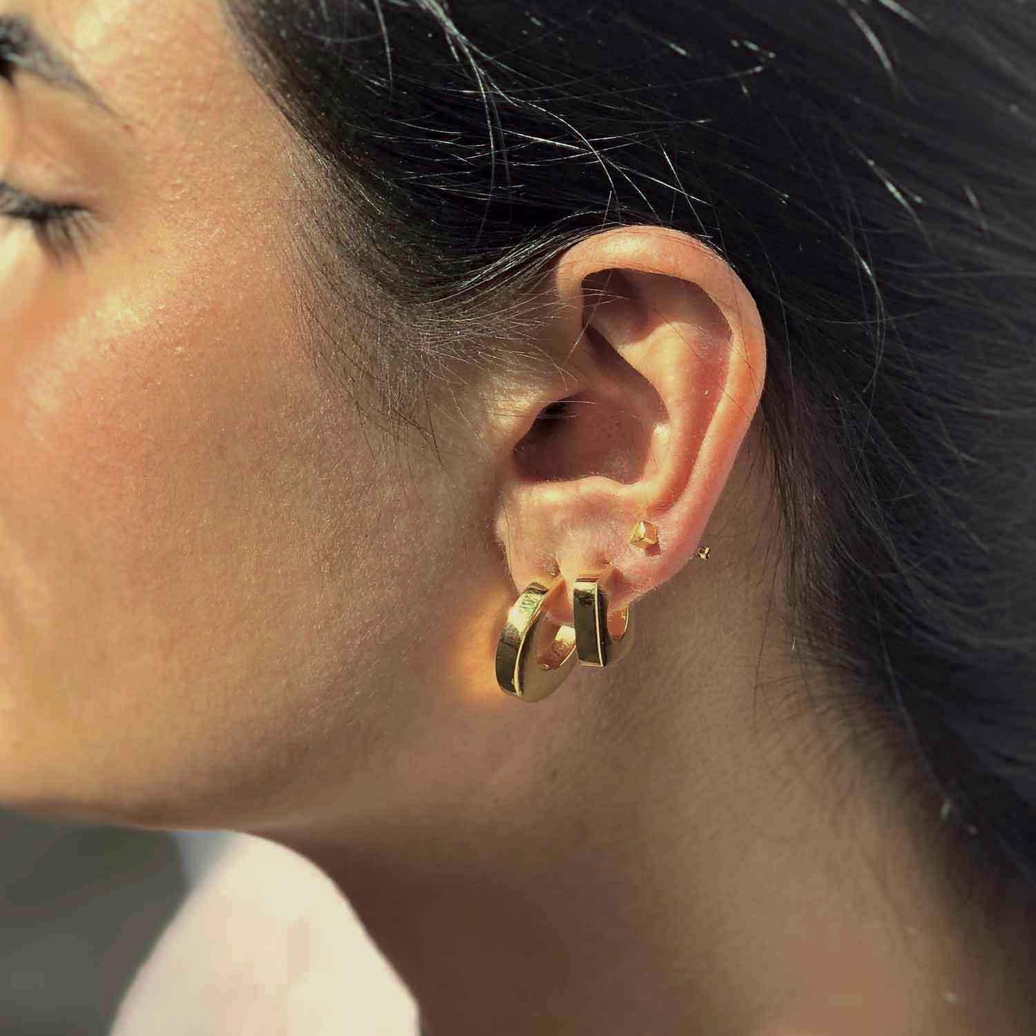 small Gold Plated Indian C Hoop Earrings