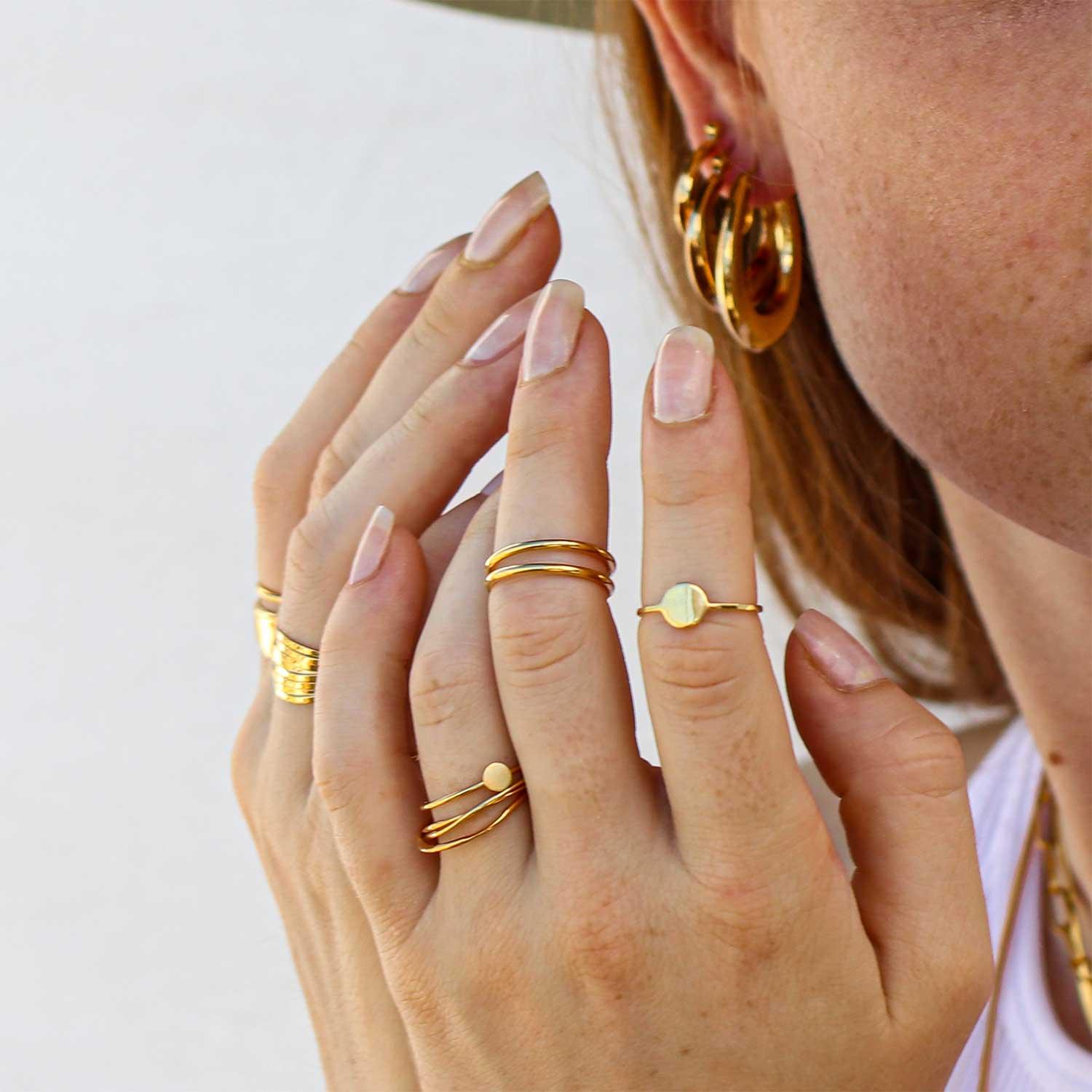 Gold Plated Set of Three Rings