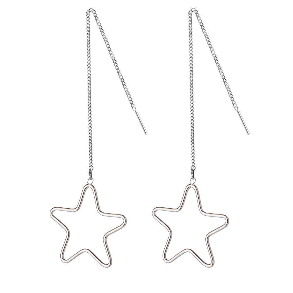Silver Star Hanging Earring