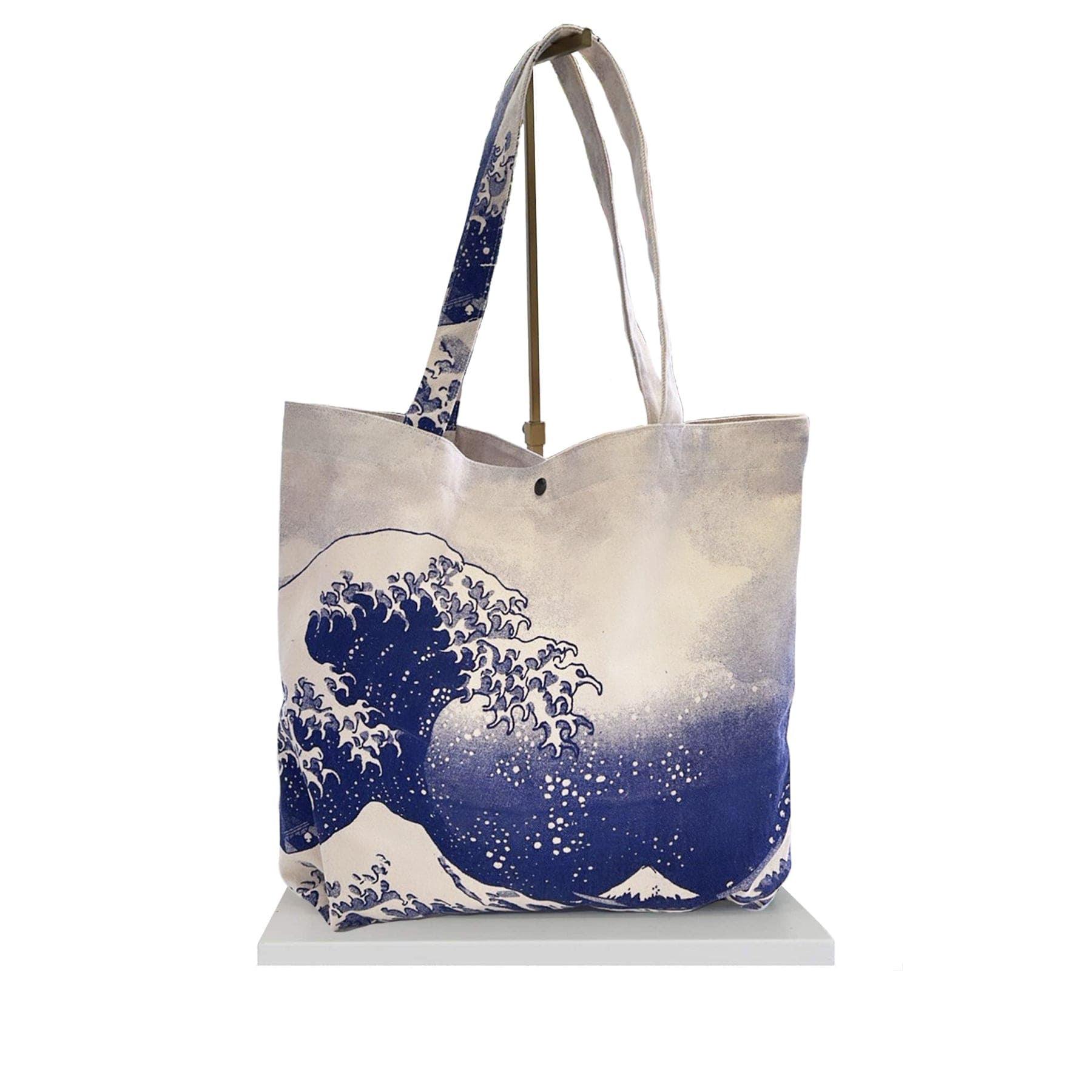 beach bag with blue wave print